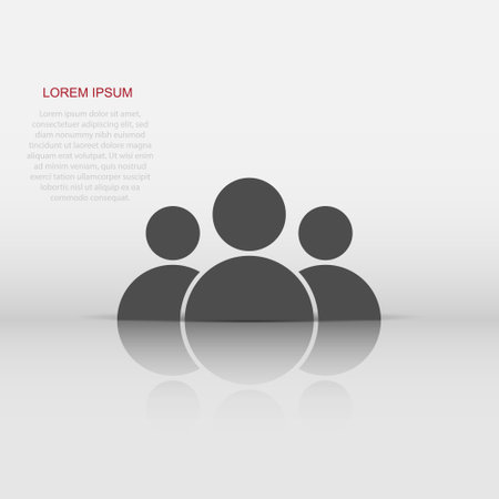 People icon in flat style. Users illustration pictogram. Teamwork person sign business concept.のイラスト素材