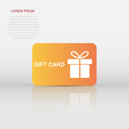 Gift card icon in flat style. Gift voucher present illustration pictogram. Discount coupon sign business concept.のイラスト素材