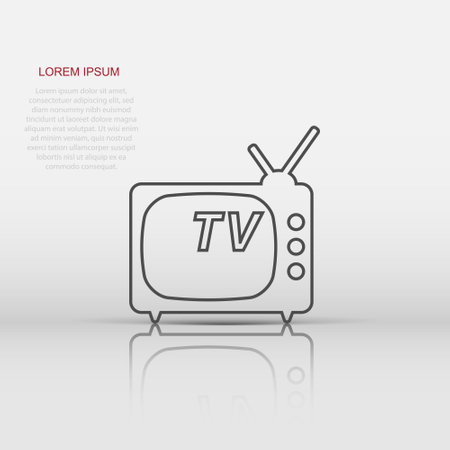 Vector Tv icon in flat style. Television sign illustration pictogram. Tv business concept.のイラスト素材