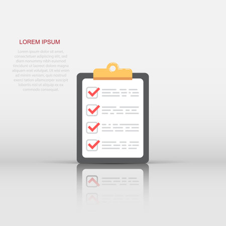 Vector to do list icon in flat style. Checklist, task list sign illustration pictogram. Reminder business concept.のイラスト素材