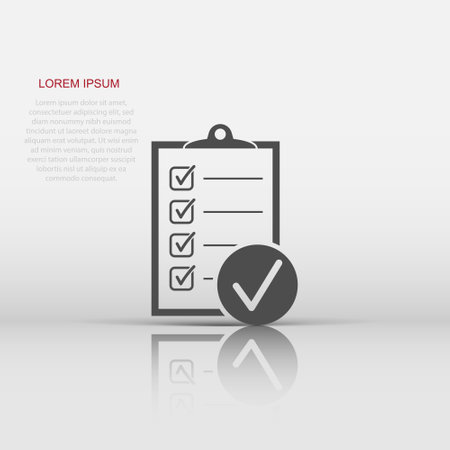 Vector to do list icon in flat style. Checklist, task list sign illustration pictogram. Reminder business concept.のイラスト素材