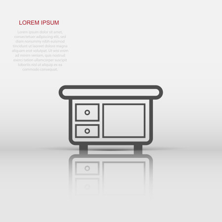 Vector cupboard furniture icon in flat style. Furniture sign illustration pictogram. Cupboard business concept.のイラスト素材