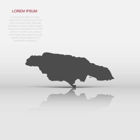 Vector Jamaica map icon in flat style. Jamaica sign illustration pictogram. Cartography map business concept.のイラスト素材