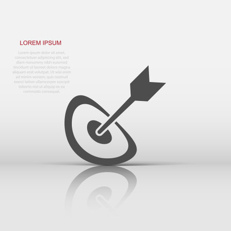 Vector target aim icon in flat style. Darts game sign illustration pictogram. Success business concept.のイラスト素材