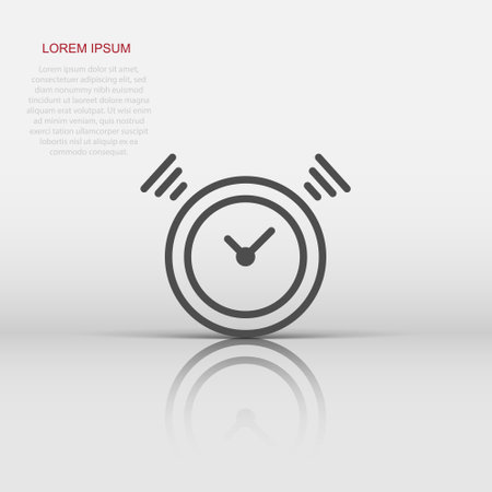 Clock timer icon in flat style. Time alarm illustration on white isolated background. Stopwatch clock business concept.のイラスト素材