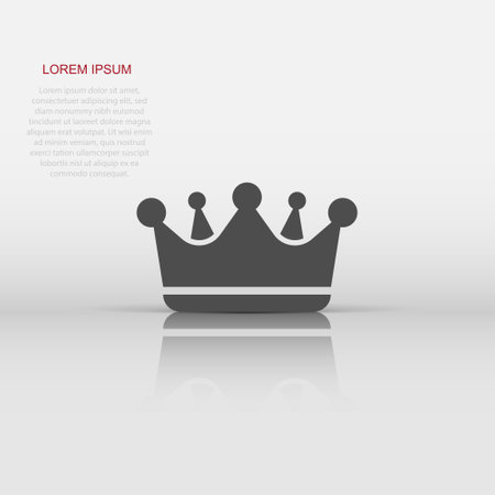Crown diadem vector icon in flat style. Royalty crown illustration on white isolated background. King, princess royalty concept.のイラスト素材
