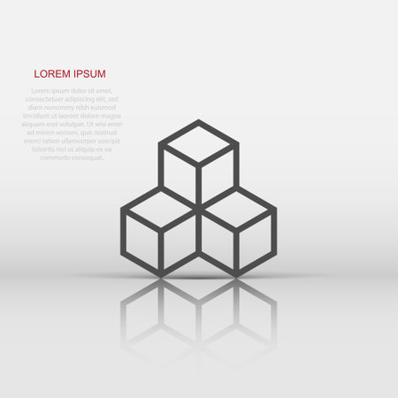 Blockchain technology vector icon in flat style. Cryptography cube block illustration. Blockchain algorithm concept.のイラスト素材