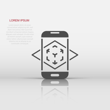 Augmented reality icon in flat style. Vr device vector illustration on white isolated background. Technology business concept.のイラスト素材