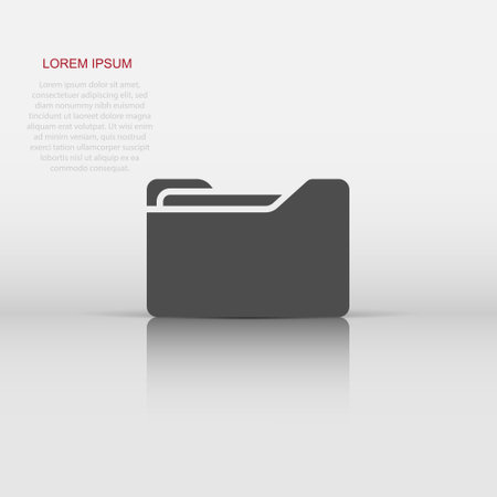 File folder icon in flat style. Documents archive vector illustration on white isolated background. Storage business concept.のイラスト素材