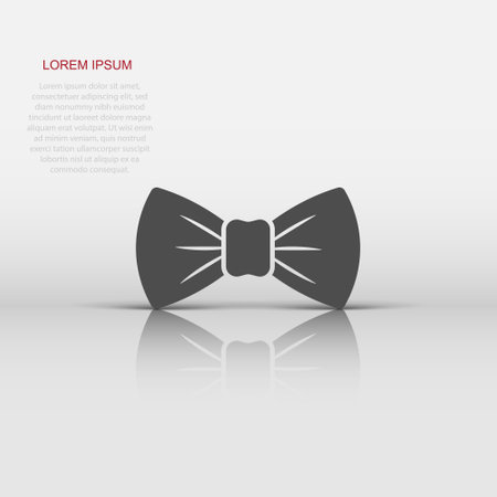 Tie bow icon in flat style. Bowtie vector illustration on white isolated background. Butterfly business concept.のイラスト素材