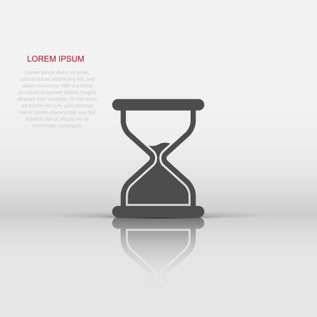 Hourglass icon in flat style. Sandglass vector illustration on white isolated background. Clock business concept.のイラスト素材