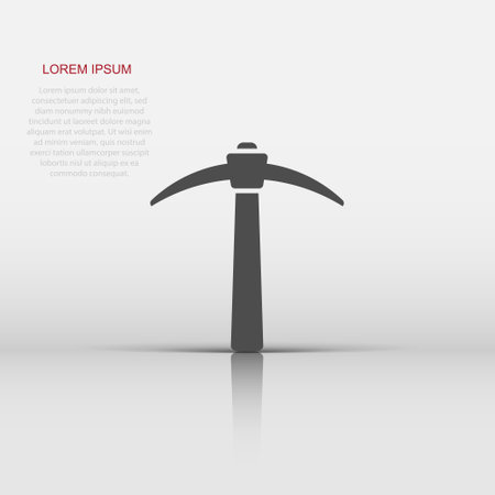 Axe icon in flat style. Lumberjack vector illustration on white isolated background. Blade business concept.のイラスト素材