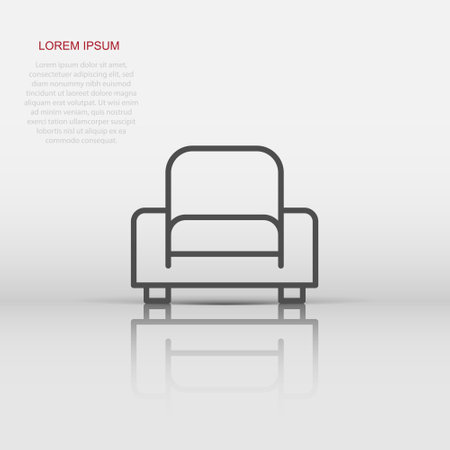 Cinema chair icon in flat style. Armchair vector illustration on white isolated background. Theater seat business concept.のイラスト素材
