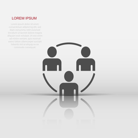 People communication icon in flat style. People vector illustration on white background. Partnership business concept.のイラスト素材