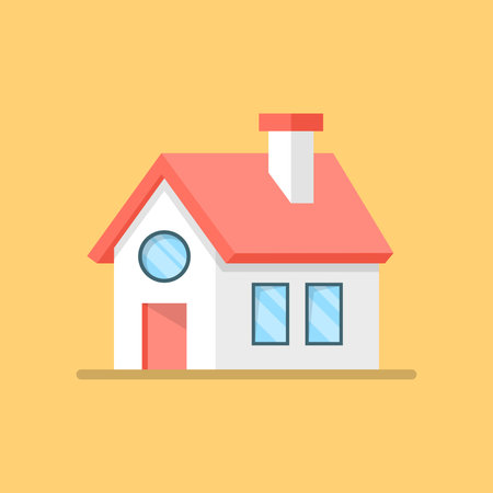 House icon in flat style. Home vector illustration on isolated background. Apartment building sign business concept.のイラスト素材