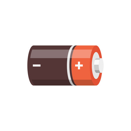Alkaline battery set icon in flat style. Diffrent size accumulator vector illustration on isolated background. Accumulator recharge sign business concept.のイラスト素材