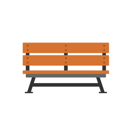 Bench icon in flat style. Comfortable rest vector illustration on isolated background. Park chair sign business concept.のイラスト素材