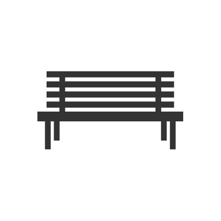 Bench icon in flat style. Comfortable rest vector illustration on isolated background. Park chair sign business concept.のイラスト素材