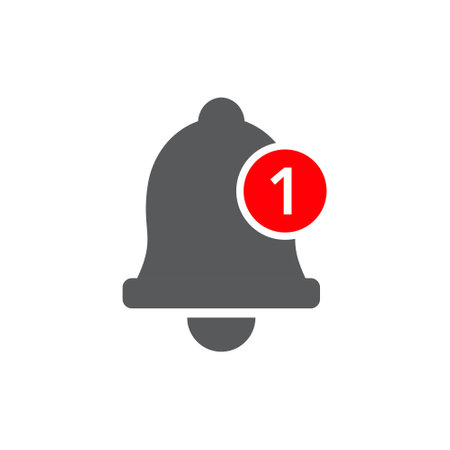 Notification bell icon in flat style. Incoming inbox message vector illustration on isolated background. Ringing bell sign business concept.のイラスト素材