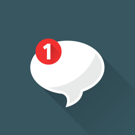 New message icon in flat style. Incoming inbox email vector illustration on isolated background. Bubble notification sign business concept.のイラスト素材