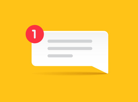 New message icon in flat style. Incoming inbox email vector illustration on isolated background. Bubble notification sign business concept.のイラスト素材