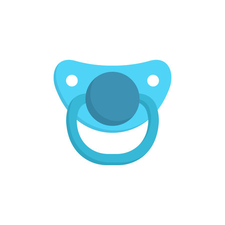 Baby pacifier icon in flat style. Nipple for newborn child vector illustration on isolated...