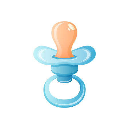 Baby pacifier icon in flat style. Nipple for newborn child vector illustration on isolated background. Soother sign business concept.のイラスト素材