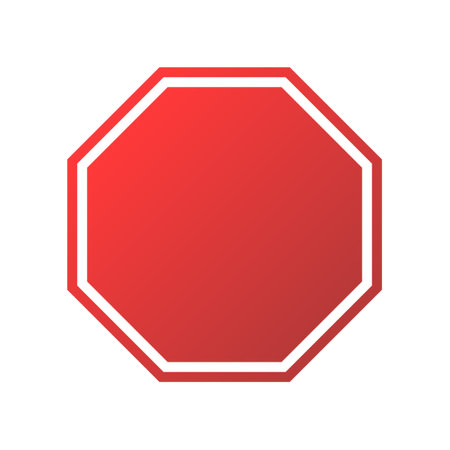 Stop sign icon in flat style. Traffic control vector illustration on isolated background. Blank attention sign business concept.のイラスト素材