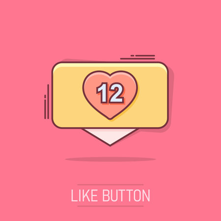Vector cartoon like, comment, follower icon in comic style. Subscribe sign illustration pictogram....