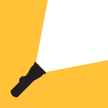 Flashlight icon in flat style. Electric lamp vector illustration on isolated background. Pocket lantern sign business concept.のイラスト素材