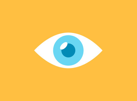Human eye icon in flat style. Eyeball vector illustration on isolated background. Vision sign business concept.のイラスト素材