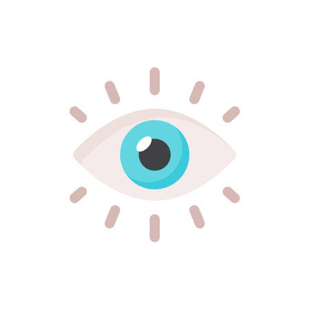 Human eye icon in flat style. Eyeball vector illustration on isolated background. Vision sign business concept.のイラスト素材