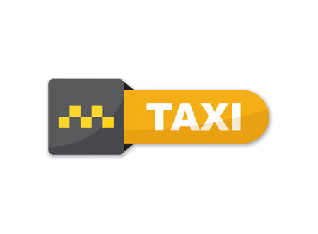 Taxi service icon in flat style. Cab vector illustration on isolated background. Delivery company sign business concept.のイラスト素材