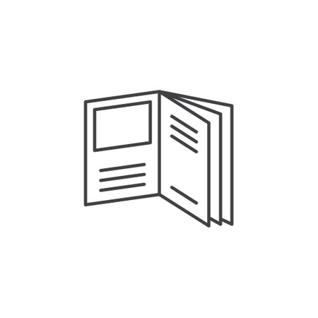 Brochure flyer icon in flat style. Booklet vector illustration on isolated background. Poster sign business concept.のイラスト素材