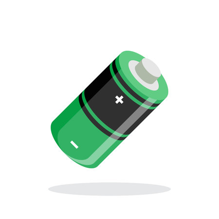 Alkaline battery icon in flat style. Accumulator vector illustration on isolated background....