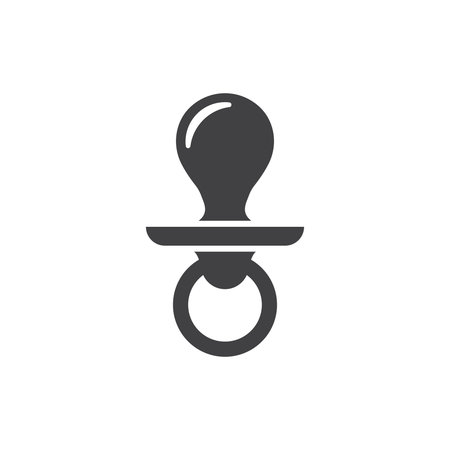 Baby pacifier icon in flat style. Nipple for newborn child vector illustration on isolated...