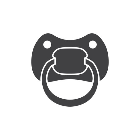 Baby pacifier icon in flat style. Nipple for newborn child vector illustration on isolated...