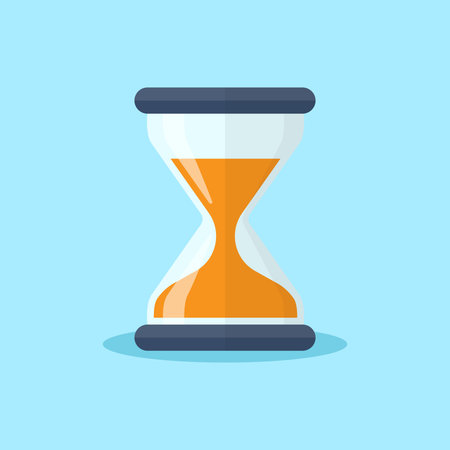 Hourglass icon in flat style. Sandglass vector illustration on isolated background. Sand clock sign...