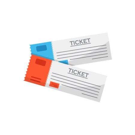 Ticket icon in flat style. Coupon vector illustration on isolated background. Admit one sign business concept.のイラスト素材