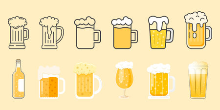 Cold beer icon in flat style. Alcohol drink vector illustration on isolated background. Alcohol bottle sign business concept.のイラスト素材