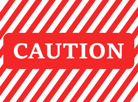 Caution, warning icon in flat style. Stop vector illustration on isolated background. Do not enter sign business concept.のイラスト素材