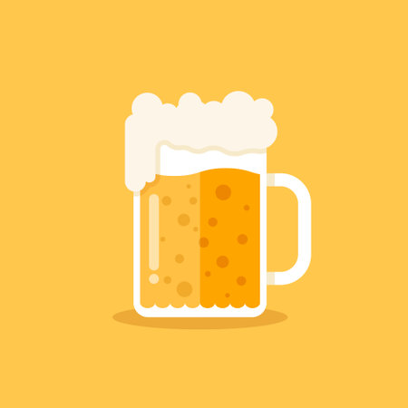 Cold beer icon in flat style. Alcohol drink vector illustration on isolated background. Alcohol glass sign business concept.のイラスト素材