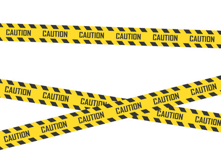 Caution, warning icon in flat style. Stop vector illustration on isolated background. Do not enter sign business concept.のイラスト素材