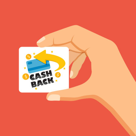 Cashback in hand icon in flat style. Money back label vector illustration on isolated background. Cash back poster sign business concept.のイラスト素材