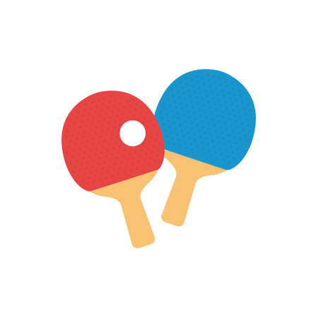 Racket and ball vector illustration on isolated background. Table tennis sign business concept.のイラスト素材