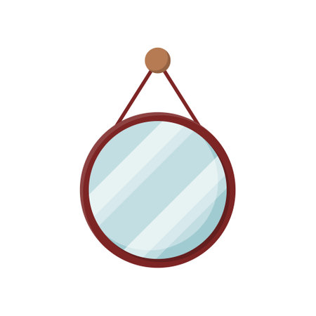 Mirror icon in flat style. Hand mirror glass vector illustration on isolated background. Fashion sign business concept.のイラスト素材
