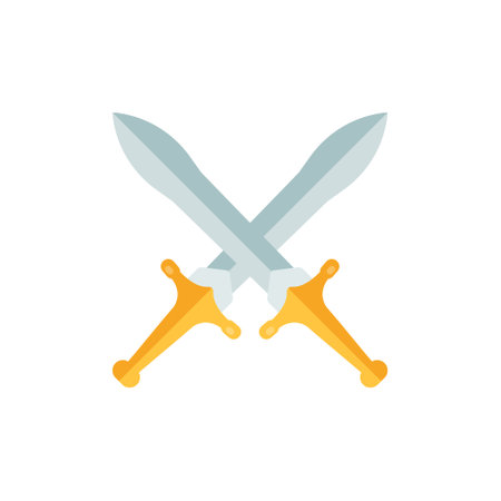 Old medieval sword icon in flat style. Weapon vector illustration on isolated background. Razor blade sign business concept.のイラスト素材