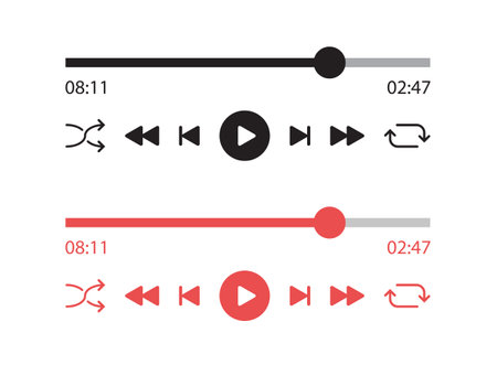Play button icon in flat style. Music player vector illustration on isolated background. Playback interface sign business concept.のイラスト素材