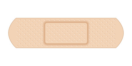 Adhesive medical plaster icon in flat style. Bandage vector illustration on isolated background. Medical sticker sign business concept.のイラスト素材
