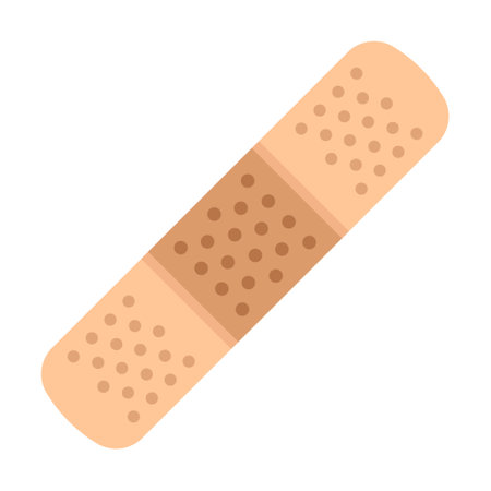 Adhesive medical plaster icon in flat style. Bandage vector illustration on isolated background. Medical sticker sign business concept.のイラスト素材